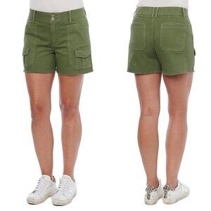 Democracy Women's NWT Green Ableisure High Rise Cut Off Cargo Shorts Plus Sz 24W